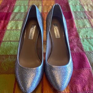 I.N.C International Concepts Zitah Embellished Pointed Toe Pumps Silver 8M